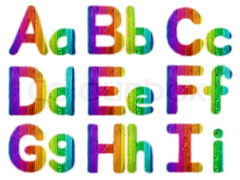 Letters A B C D E F G H I With A Wooden Stock Image Colourbox