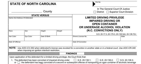 driving privileges letter north carolina  form formspal