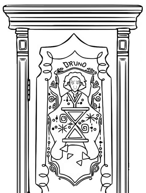 coloring page encanto magic doors brunos door