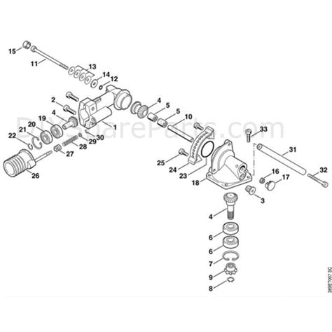 stihl hl   long reach hedgetrimmer hlk parts diagram  gear head