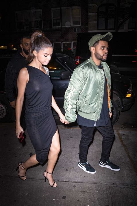 selena gomez goes braless for dinner date with the weeknd