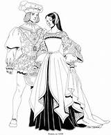 Renaissance Coloring Clothing Pages Mode French Costume Printable Fashion Costumes Fun Kids Kleurplaten Dress Medieval Uit Robe La Coloringpagesfun Gown sketch template