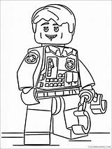 Coloring Lego Pages Printable Coloring4free Police sketch template