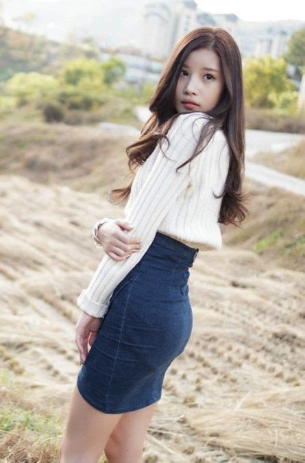 yeon ji eun korean model denim skirt singer skirts fashion moda