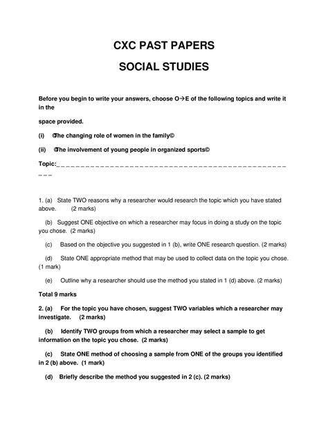 docx cxc  papers social studies  dokumentips