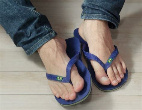 pin by al on sandals male feet blue flip flops feet