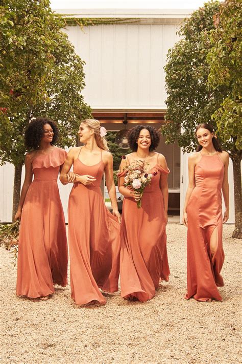 amber satin and chiffon bridesmaid dresses orange bridesmaid dresses