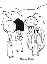 Tomb Jesus Drawing Coloring Pages Angel Women Colouring Kids Encounter Bible Choose Board Sunday Paintingvalley sketch template