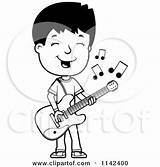 Boy Guitar Playing Clipart Teenage Adolescent Coloring Cartoon Thoman Cory Outlined Vector Poster Print 2021 sketch template