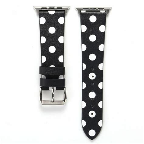 Band For Apple Watch 38mm Black Polka Dot Leather Wristband Iwatch 3 2