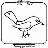 Bird Coloring Animals Easy Simple Pages Toddlers Print Printable sketch template