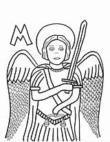 Michael Archangel Coloring St Drawing Saint Saints Drawings Getdrawings Pages sketch template