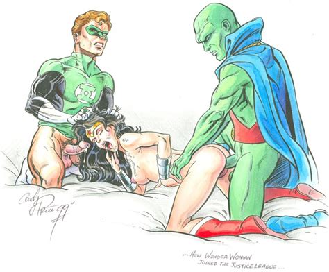 Martian Manhunter And Hal Jordan Fuck Wonder Woman Justice