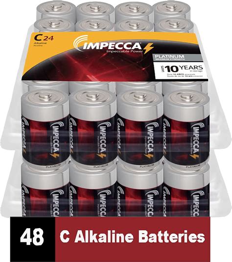 Impecca C Alkaline Batteries 48 Pack 1 5v Platinum Series