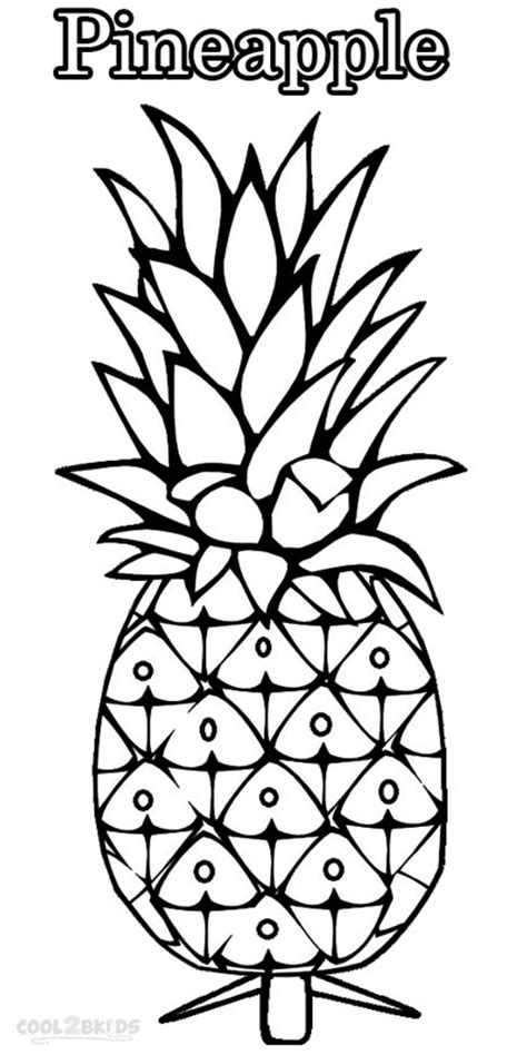 printable pineapple coloring pages  kids