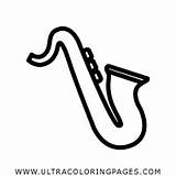 Saxophone Saxofone Colorir Ultracoloringpages sketch template