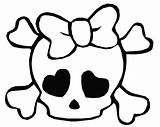 Skull Drawing Simple Cute Coloring Pages Girl Google Kawaii Book sketch template