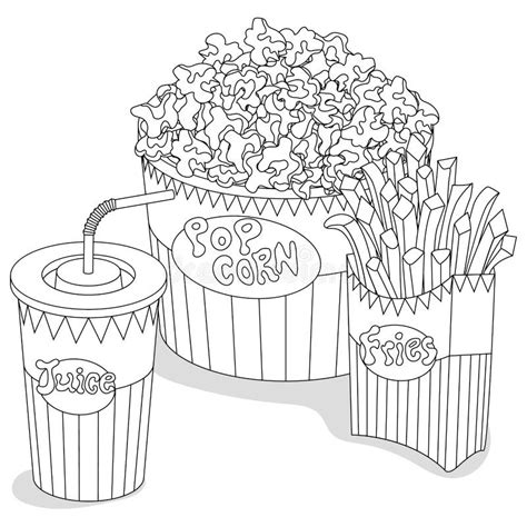fast food cartoon coloring book vector stock vector illustration