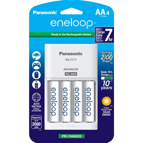 Panasonic Eneloop Rechargeable Aa Ni Mh Batteries K Kj17mca4ba