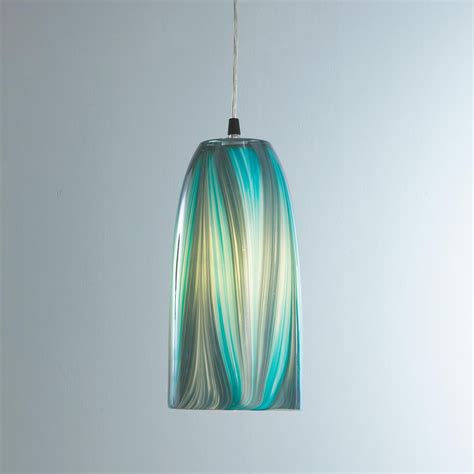 Turquoise Feather Glass Pendant Light Glass Pendant