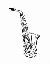 Saxophone Coloring Pages Drawing Instrument Instruments Music Violin Musical Flute Piccolo Classic Saxophones Colouring Clipart Easy Addie Jazz Alto Printable sketch template