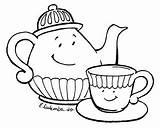Teapot Teacup sketch template