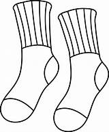 Socks Sock Colorable Kura Kisah Budak Sekolah Stokin Children Sweetclipart sketch template