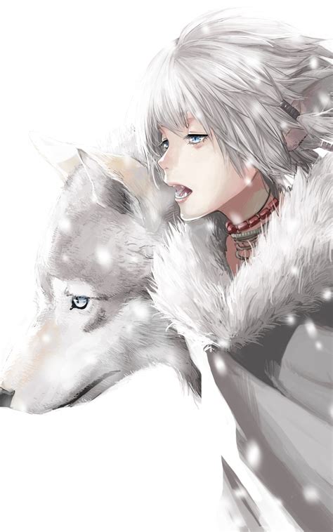 wolf anime boy sad white wolf anime guy wolf boy hoodie anime wallpapers  hope