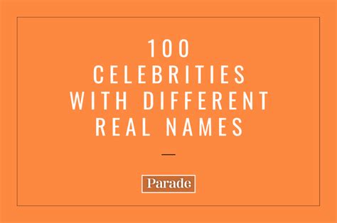 100 celebrities real names revealed parade