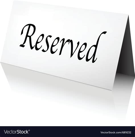reserved sign royalty  vector image vectorstock