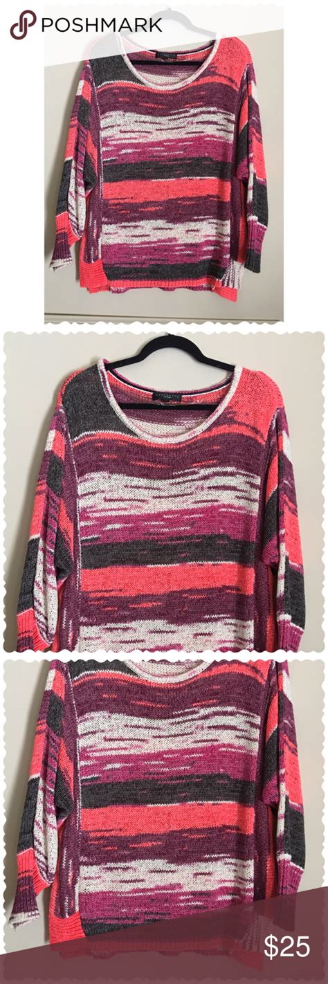 sanctuary striped marled knit lightweight sweater light weight