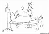 Medizin Ausmalbild Bilder Krankenbett Krankenhaus Malvorlage sketch template