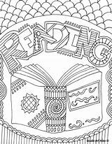 Library Coloring Pages Reading sketch template