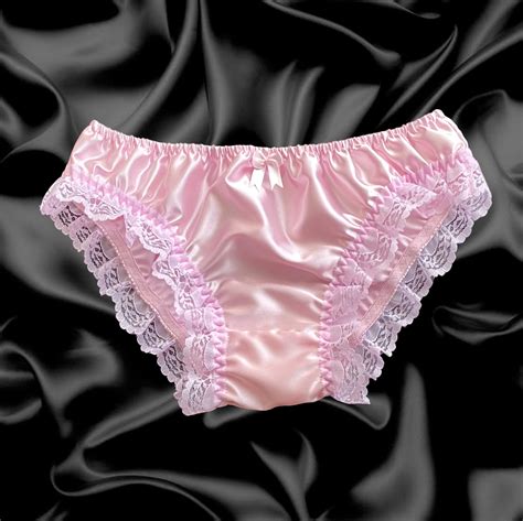 new satin lace sissy frilly full panties bikini knicker underwear size