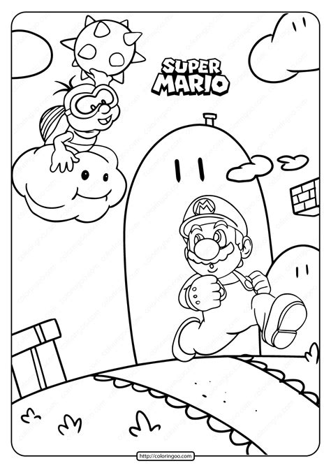 printable super mario game coloring page