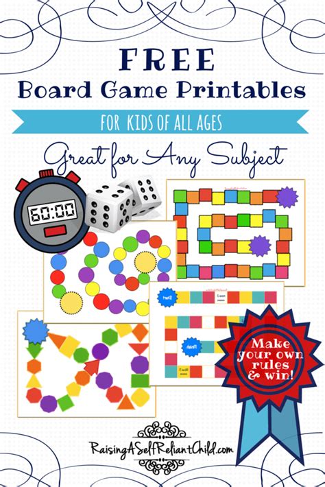 board games printable templates homeschool