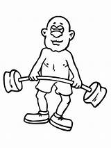 Coloring Pages Exercise Barbell Man Weightlifting Morning Good Lifting Weight Color sketch template