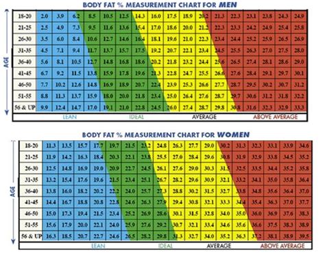 ideal body fat percentage chart healthy recipes pinterest charts and ideal body