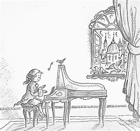 mozart playing piano coloring coloring pages