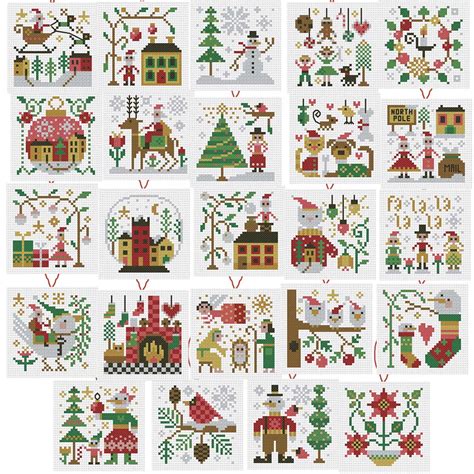 herrschners christmas mini ornaments counted cross stitch kit