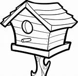 Bird Coloring Houses Pencil Pages Template House Birdhouse Draw sketch template