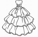 Coloring Dress Pages Dresses Princess Wedding Barbie Gown Drawing Sketch Ball Clothes Template Fashion Girls Colouring Color Entitlementtrap Print Printable sketch template