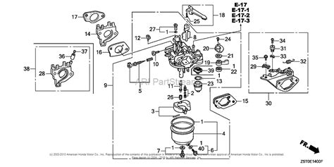 honda engines gxut qxc engine tha vin gcbct  parts diagram  carburetor