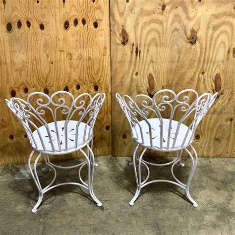 Restored Antique French Wrought Iron Garden Chairs In