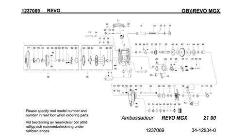 abu garcia revo mgx  model schematics  complete fishing reels schematics