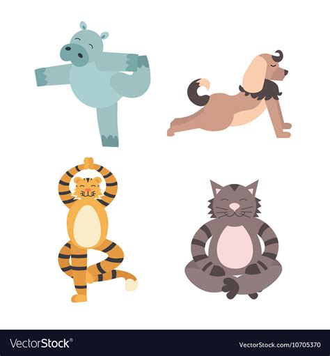 fun animals  yoga pose royalty  vector image