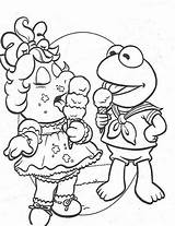 Muppet Piggy Muppets Kermit Frog Bulkcolor Colouring Sheet Getcolorings sketch template