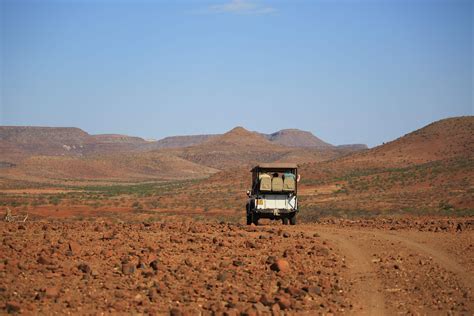 namibia etendeka scenic drive damaraland   lunar landscape  desert adapted wildlife