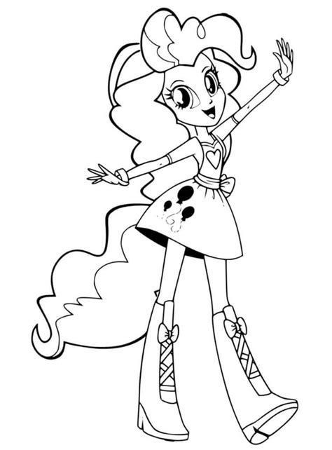 pinkie pie girl equestria coloring page  print  color