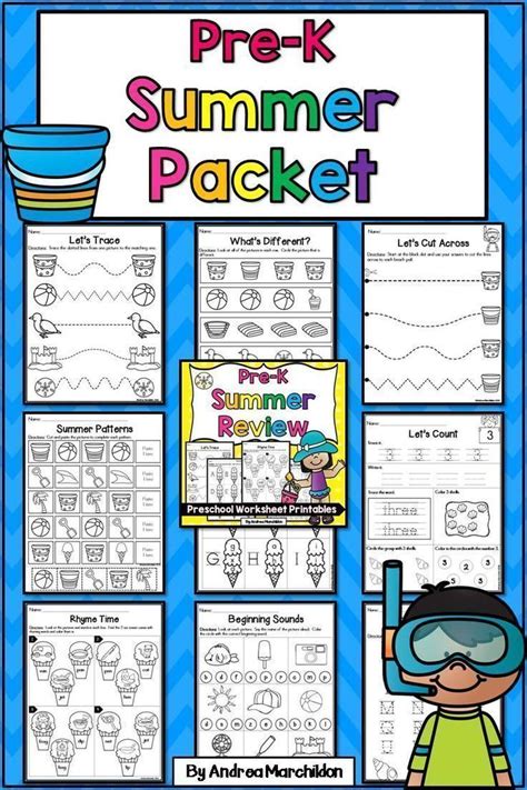 preschool summer review packet  perfect   pre   tk